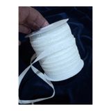 Esram Butik Beyaz Simli Kadife Kurdele 1 cm 3 mtr - Düğün, Sünnet, Nişan, Nikah Şekeri, Hediyelik ve Parti Süsleme Kurdelesi