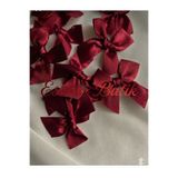 Esram Butik Bordo 2 cm Fiyonk Saten Kurdele, Çeyiz Kolisi, Bohça Süsü Yılbaşı Süsü, Şekerlik, Doğum Günü 20 Adet