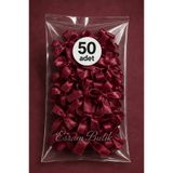 Esram Butik Bordo Fiyonk Saten Kurdele 10 mm - Nikah Şekeri , Hediye ve Balon Süsü 50 Adet