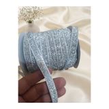 Esram Butik Gümüş Simli Kadife Kurdele 1 cm 3 mtr - Düğün, Sünnet, Nişan, Nikah Şekeri, Hediyelik ve Parti Süsleme Kurdelesi