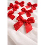 Esram Butik Kırmızı 2 cm Fiyonk Saten Kurdele, Çeyiz Kolisi, Bohça Süsü Yılbaşı Süsü, Doğum Günü Süsleme 20 Adet