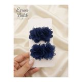 Esram Butik Kız Çocuk Lacivert Çiçekli Toka 2 li - Frida Klipsli Çiçek Tokası
