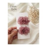 Esram Butik Kız Çocuk Pudra Çiçekli Toka 2 li - Frida Klipsli Çiçek Tokası