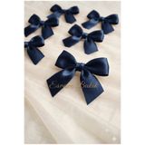 Esram Butik Lacivert 2 cm Fiyonk Saten, Çeyiz Kolisi, Bohça Süsü, Düğün ,Yılbaşı Süsü, Şekerlik, Doğum Günü Süsleme 20 Adet
