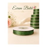 Esram Butik Organze Tül Kurdele Haki Yeşil 1 cm 23 mt, Gelin, Bohça, Nişan, Çeyiz, Hediye Paketleme, Süsleme, Nikah