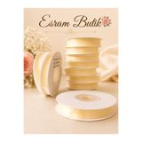 Esram Butik Organze Tül Kurdele Krem 1 cm 23 mt, Gelin, Bohça, Nişan, Çeyiz, Hediye Paketleme, Süsleme, Nikah