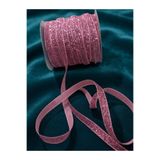 Esram Butik Pembe Simli Kadife Kurdele 1 cm 3 mtr - Düğün, Sünnet, Nişan, Nikah Şekeri, Hediyelik ve Parti Süsleme Kurdelesi