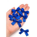 Esram Butik Saks Mavi 50 Adet 10 mm Fiyonk Saten Kurdele - Nikah Şekeri , Hediye ve Balon Süsü