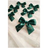 Esram Butik Zümrüt Yeşil 2 cm Fiyonk Saten, Çeyiz Kolisi, Bohça Süsü, Düğün ,Yılbaşı Süsü, Şekerlik, Doğum Günü Süsleme 20 Adet