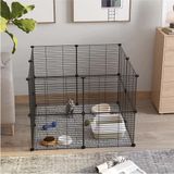 Esranın Dünyası 16 Panel Evcil Küçük Hayvan Kedi Köpek Kuş Evi Kafesi Oyun Parkı Portatif Taşınabilir Metal Tel - 10 m