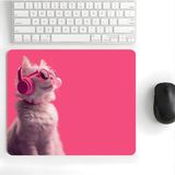 Esranın Dünyası 18X22 cm Desenli Baskılı Mouse Pad Kaymaz Kauçuk Taban Ofis ve Home Ofis Kullanımına Uygun Komik Yazılı Tasarım Yüksek Baskı Kaliteli Küçük Boy Mouse Pedi Bilgisayar Laptop Aksesuar (Pink Vibes Cat)