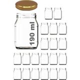 Esranın Dünyası 190 ml Metal Kapaklı Konserve Kavanozu 190 cc Şeffaf Bebek Mama Kavanoz 20 Adet (Altın/gold) - 001-Renkli - 1 Adet - 0,21 L
