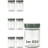 Esranın Dünyası 350 ml Metal Derin Kapaklı Kavanoz Seti, 6 Adet, Şeffaf Cam