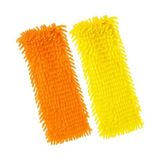 Esranın Dünyası 40 cm Mikrofiber Makarna Mop Başlığı 2’li Set, Yüksek Emici Chenille Mop Ucu, Iz ve Tüy Bırakmaz, Parke, Seramik, Laminat ve Mermer Için Uygun Temizlik Bezi (Turuncu, Yeşil, Mavi)