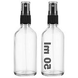 Esranın Dünyası 50 ml Siyah Sprey Kapaklı Şeffaf Cam Şişe, 2 Adet Kolonya Dezenfektanı - 0-Koyu Mavi - 1 Adet