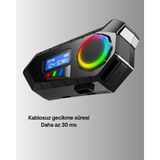 Esranın Dünyası 500MAH Bataryalı Bluetooth 5.4 Interkom LED Ekranlı Fm Destekli