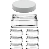 Esranın Dünyası 6 Adet 50 ml Plastik Beyaz Kapaklı ve Iç Kapaklı 50 cc Şeffaf Cam Krem Kavanozu - 001-Renkli - 1 Adet - 0,21 L