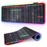 Esranın Dünyası 80X30 cm Rgb LED Işıklı Gaming Mouse Pad, Kaymaz Taban - Ahşap