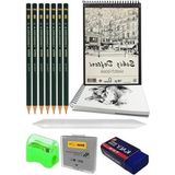 Esranın Dünyası A4 120 gr Eskiz Defteri Telli 7 Adet Dereceli Kalem Çizim Seti Pastel Dağıtma Silgi Karakalem Eskiz Seti Kalemtraş - 41 Delft Blue