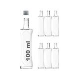 Esranın Dünyası Afracam 100 ml Şeffaf Piramit Sosluk 100 cc Kapaklı Kavisli Cam Şişe 6 Adet (Gümüş (Metal))