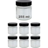 Esranın Dünyası Afracam 255 ml Kavanoz Metal Derin Kapaklı 255 cc Şeffaf Reçel, Marmelat Cam Kavanoz Deep 6 Adet (Siyah Kapak) - 001-Renkli - 1 Adet - 0,21 L