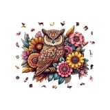 Esranın Dünyası Ahşap Puzzle Yetişkin - Çiçekli Baykuş - 300 Parça, 29 x 33 cm - Yapıştırıcı Folyo Dahil - Benzersiz Şekilli Parçalar & Özel Figürler - Wz-07