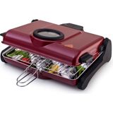Esranın Dünyası Akel AB661 1200 W Bordo Elektrikli Izgara, Kokusuz ve Dumansız Mangal, Barbekü