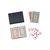 Esranın Dünyası Angora Kem Kutulu Plastik Iskambil Oyun Kartı Çift Deste - Plastic Playing Cards Double Deck (Siyah) - (DipCamo)Charcoal-White