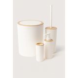 Esranın Dünyası Arvale Quardi Banyo Seti Modern Çizgili - 7 L Kova 4 Parça Banyo Çöp Kovası ve Aksesuar Seti (Beyaz) - 0 - 199 ml - 000-Siyah