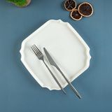 Esranın Dünyası Aryıldız Lunar Kare Servis Tabağı Renkli Desenli 22 cm - 0,21 lt - Afrika Cevizi Rengi