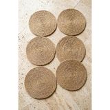 Esranın Dünyası Atbyhome 6’lı Doğal Hasır Amerikan Servis Masa Seti – 30 cm - 0,60 x 19 x 29 cm - 51R-Turuncu