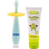 Esranın Dünyası Babyton Doğal Aromasız Florürsüz Diş Macunu - Silikon Diş Fırçası - 00-Siyah - Beyaz