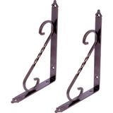 Esranın Dünyası BADEM10 2 Adet Ferforje Raf Altı Ayak Dekoratif Raf Tutucu Bakır Montaj Aparatı 135 x 190 mm (Orta Boy) - 00-Kahverengi - 0 - 1 Yaş