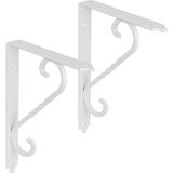 Esranın Dünyası BADEM10 2 Adet Ferforje Raf Altı Ayak Dekoratif Raf Tutucu Beyaz Montaj Aparatı 135 x 190 mm (Orta Boy) - 00-Kahverengi - 0 - 1 Yaş