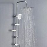 Esranın Dünyası BADEM10 Robot Tepe Duş Seti Takımı Shower Yağmurlama Kare Banyo Masaj Duş Başlığı Sistemi Krom - Adaçayı Yeşili