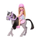 Esranın Dünyası Barbie Chelsea™ Bebek ve Midilli Barbie Chelsea Bebek ve Oyuncak At Seti, Kask Aksesuarı Dahildir, Bebeğin Dizleri Midilliye Binmek Için Bükülebilir HTK29