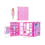 Esranın Dünyası Barbie Sarışın Bebek, Kıyafetler, Aksesuarlar, 25'ten Fazla Parça ve 3 Kombinle 90 cm Genişliğindeki Barbie'nin Rüya Gardrobu ve Bebek, HXD58 - Ahşap
