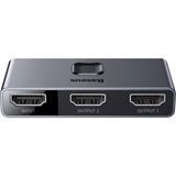 Esranın Dünyası Baseus Matrix 2 In 1 Çok Fonksiyonlu Bilgisayar/telefon HDMI Hub Adaptörü, Koyu Gri, HDMI Giriş Çıkış 4K & Arc, 4K 60 Hz Destekli, Seyahat Boy - 1-Siyah