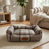 Esranın Dünyası Bej Renkli Yıkanabilir Kedi ve Köpek Yatağı, Kaydırmaz Taban