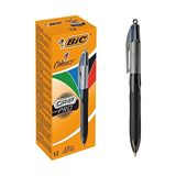 Esranın Dünyası Bıc 4 Colours Grip Pro Tükenmez Kalem 12'li Kutu, Kauçuk Tutacak, 1.0mm Uç, Tek Kalemde Mavi, Kırmızı, Yeşil ve Siyah Renkler