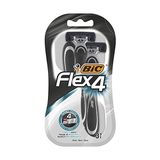 Esranın Dünyası Bıc Flex 4 Erkek Tıraş Bıçağı 3'lü Blister (4 Bıçak), Birbirinden Bağımsız Hareket Edebilen 4 Bıçak, Oynar Başlık, Aloe Vera ile Zenginleştirilmiş Kayganlaştırıcı Jel Şerit