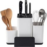 Esranın Dünyası Bıçak Organizeri ve Mutfak Gereçleri Düzenleyici – Çok Bölmeli Kaymaz Tabanlı Modern Bıçaklık, Ahşap ve Metal Bıçaklara Uygun Saklama Standı, Kaşık Spatula ve Kepçe Düzenleyici - 0 - 19 L