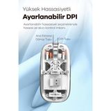 Esranın Dünyası Bluetooth USB Çift Modlu Sessiz Mouse, Şeffaf Mıknatıslı Kapaklı, Type-C Şarjlı, Dpı Ayarlı, Kablosuz 10M Çekim Mesafeli, Masaüstü Kısayol Tuşlu, Taşınabilir Şarjlı Mouse Beyaz ( Lisinya )