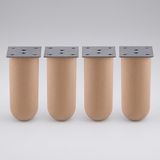 Esranın Dünyası Bohem 4 Adet Doğal Ahşap Silindir Ayak 18 cm Set Mobilya Koltuk Kanepe Sehpa Masa Ayağı Ayakları