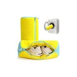 Esranın Dünyası Çamaşır Makinesi Ayakkabı Yıkama Torbası – Koruyucu, Fermuarlı, Tekrar Kullanılabilir Çanta - Acı Kahverengi - Bej