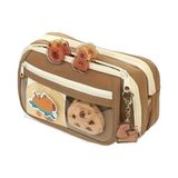 Esranın Dünyası Capybara Kalem Kutusu Kapibara Kalemlik Büyük Kapasiteli Aksesuarlı Geniş Büyük Boy Kawaii Kore Tarzı Sevimli Kalem Kutusu (1 Adet Doll+5 Adet Sticker Dahildir)