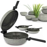 Esranın Dünyası Cemile 1FLN-RKIWP2830 Rocky Twins Indiksiyonlu 28 cm Cift Tarafli Tava + Izgara
