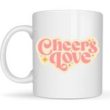 Esranın Dünyası Cheers Love Kupa – Model 31 - Sevimli Tasarım, Sıcacık Kahve Keyfi - Özel Tasarım Porselen Kupa - Belirtilmemiş - 001 - Beyaz