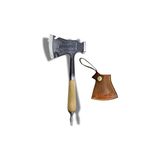 Esranın Dünyası Çok Fonksiyonlu Kamp Baltası 27 cm - Yekpare Dövme Çelik Ahşap Saplı Deri Kılıflı Outdoor Balta - 001-Renkli