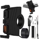 Esranın Dünyası Coverzone Motosiklet Hızlı Şarj Cihazı 12V-24V Su Geçirmez Çift USB Type-C Pd Hızlı Şarj Portu Auna Bağlantılı Telefon Tablet Şarj Adaptörü, Motosiklet, Bisiklet, Atv, Tekne, Motor Aksesuarı Mt6